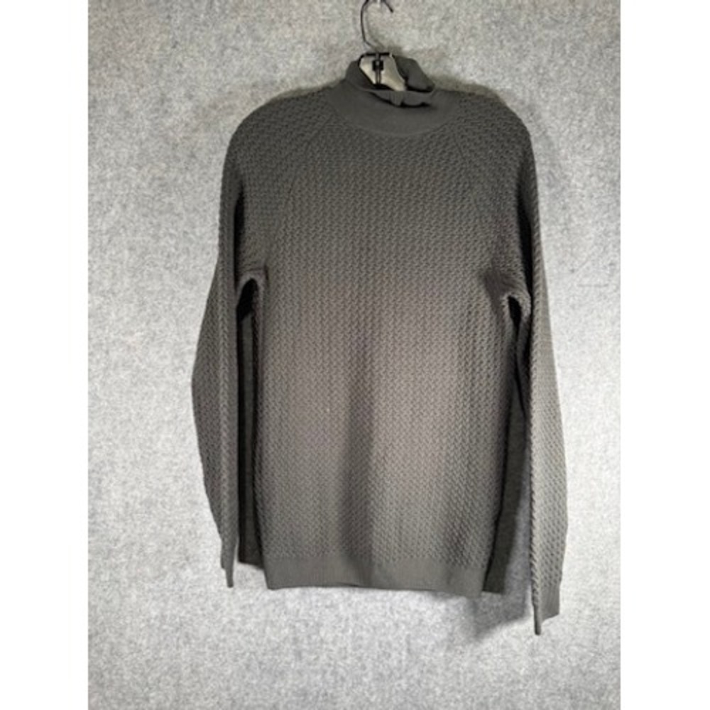 ASOS DESIGN Mens Medium Gray Textured Knit Mock Neck‎ Long Sleeve Sweater